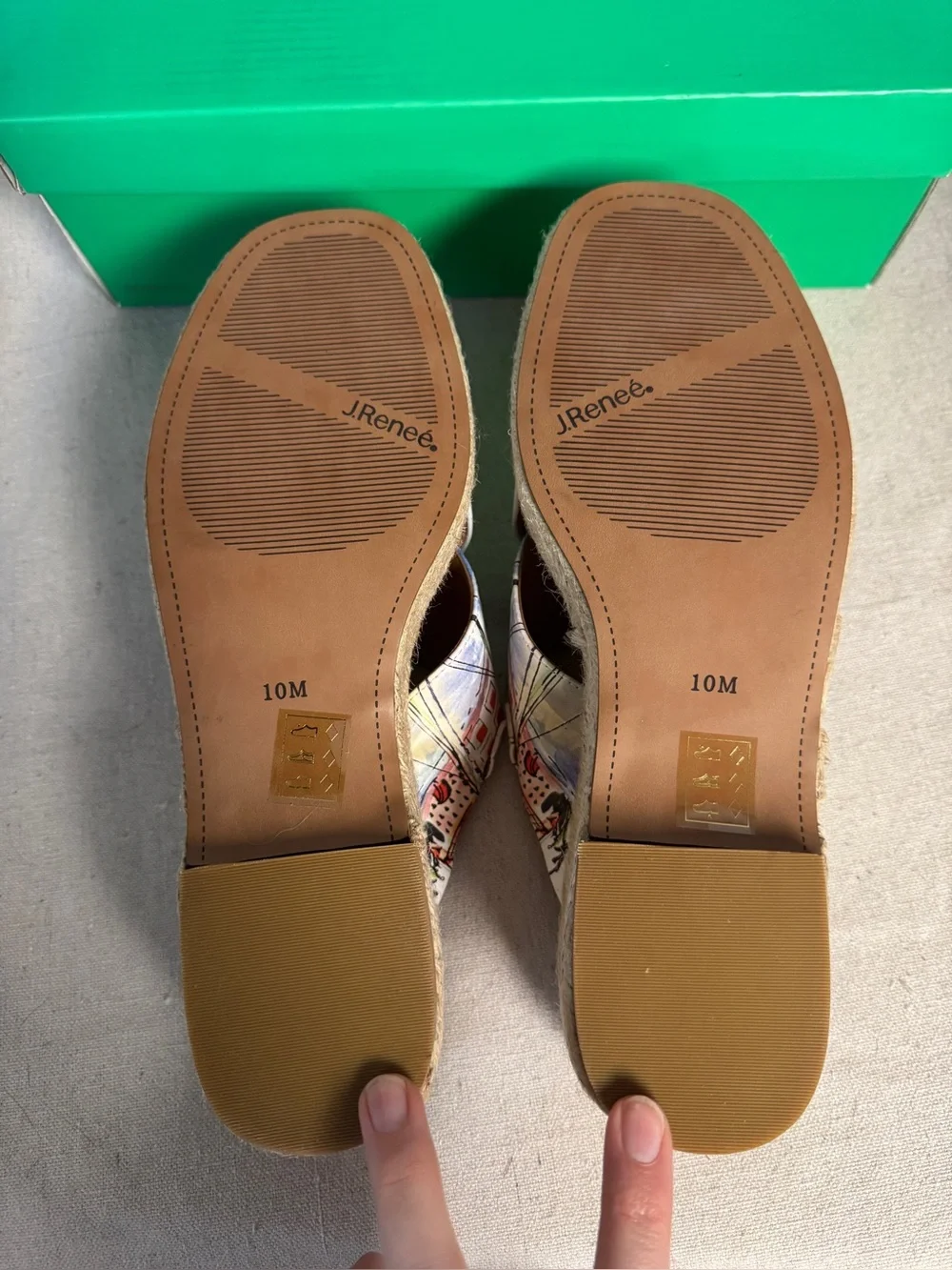 10 J. Renee Lannah White Sunset Multi Wedge Sandals Espadrilles Hawaiian Boats